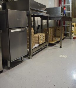 Flooring suitable for food and drink industries